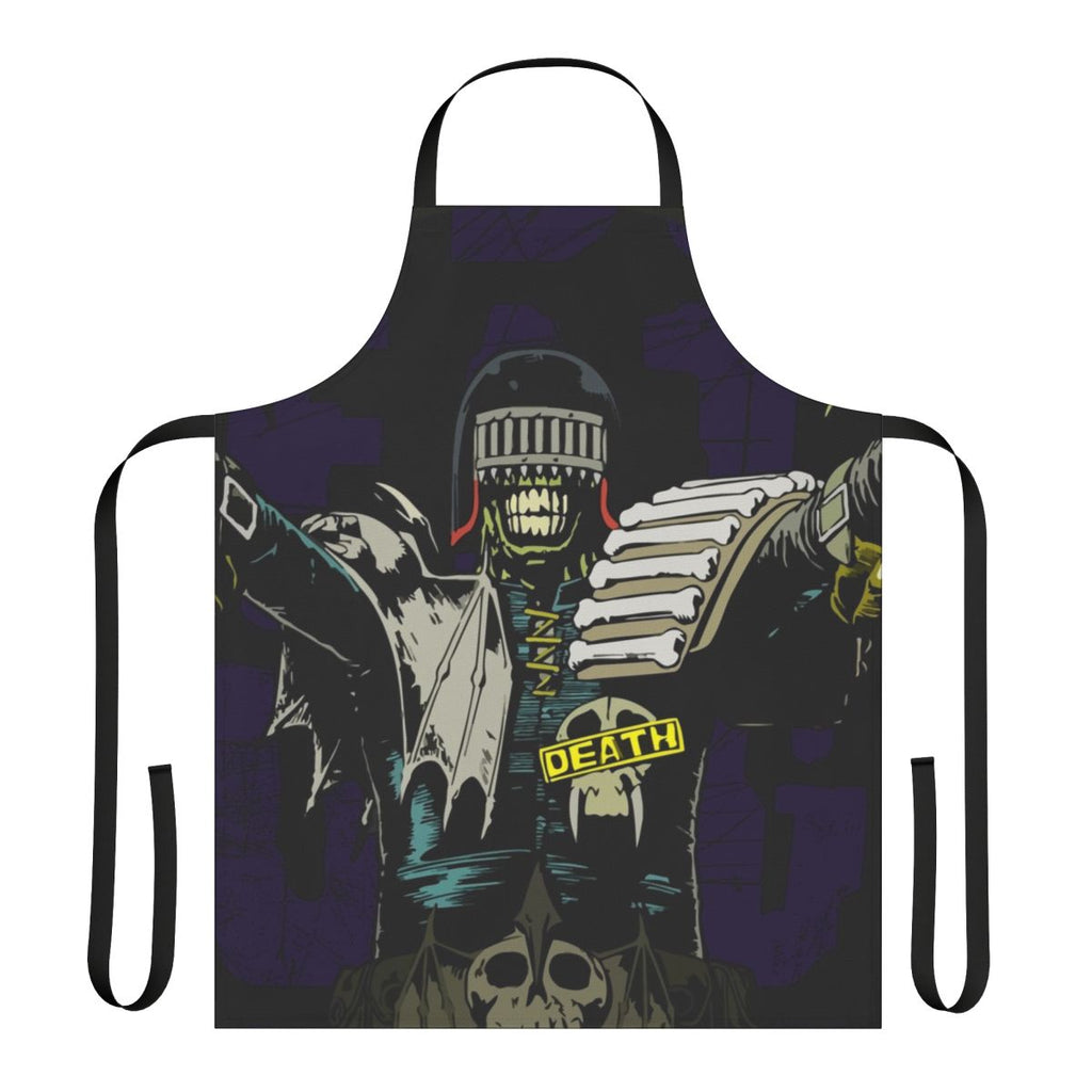 Dystopian Judge Death Inspired Apron with "Judge Death Has Come For You" Text