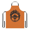 Faded, vintage-style apron with post-apocalyptic, dystopian design inspired by the Mad Max: Fury Road movie