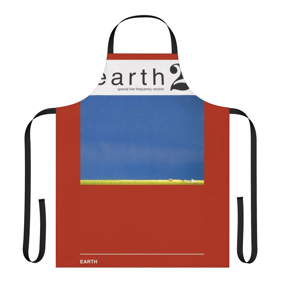 Earth-inspired apron with psychedelic alternative rock and heavy metal album cover artwork design
