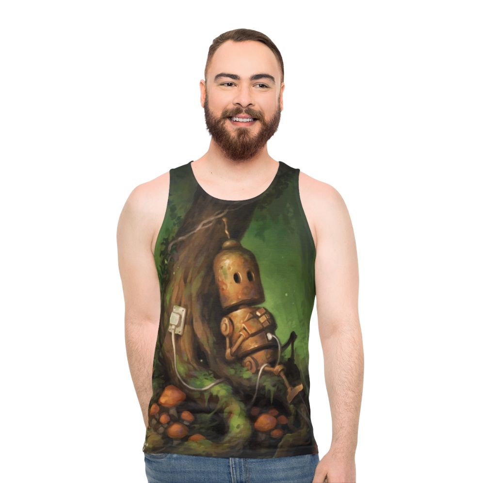 Unisex tank top with charging and nature-inspired design