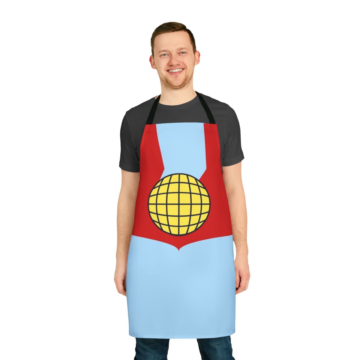 Eco-friendly apron featuring the Captain Planet logo and characters
