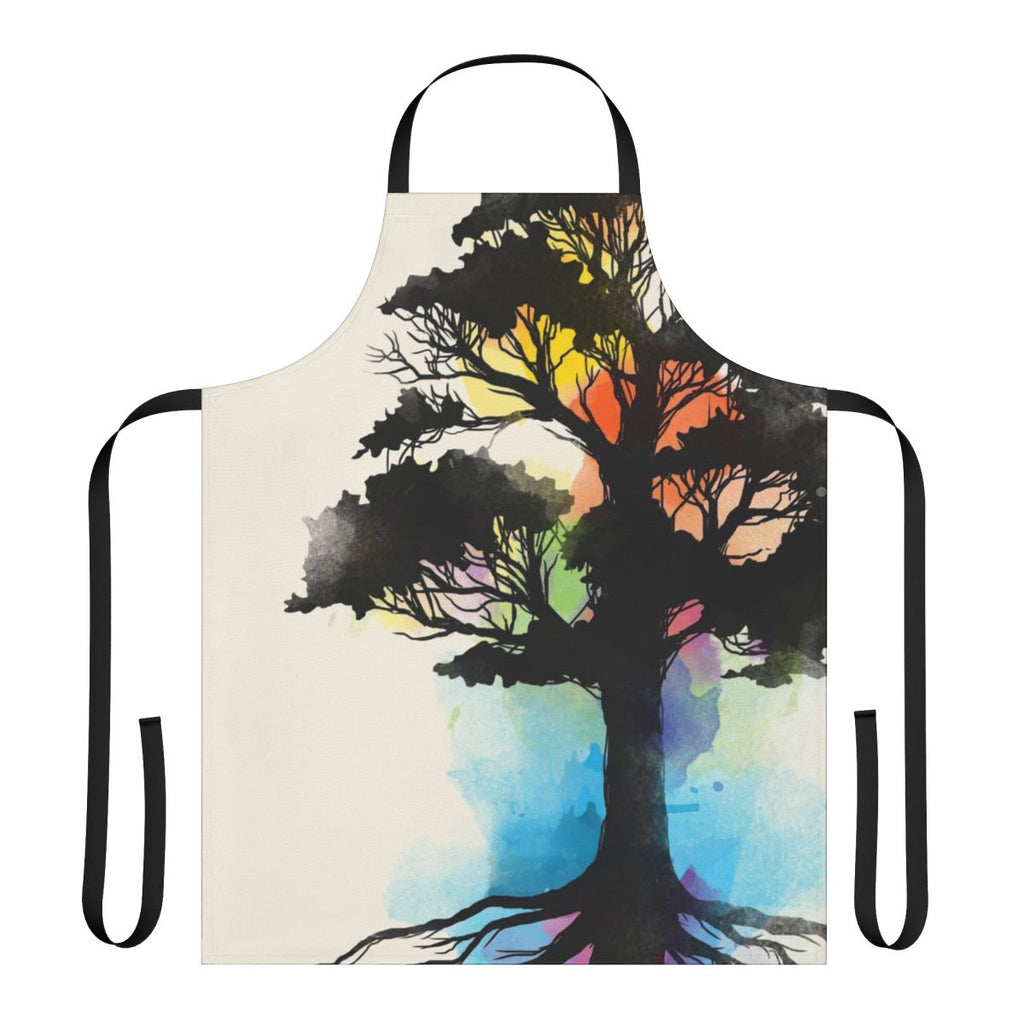 Eco-friendly apron with watercolor botanical design