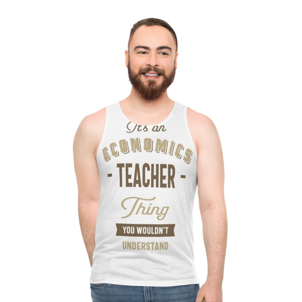 Unisex economics teacher tank top