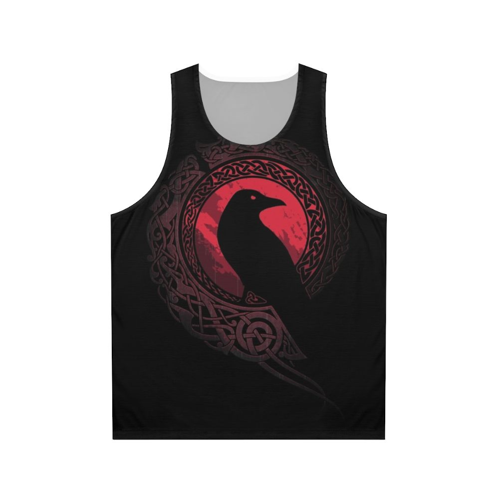 Edda Unisex Tank Top featuring a mystic silhouette and tribal design inspired by Nordic mythology