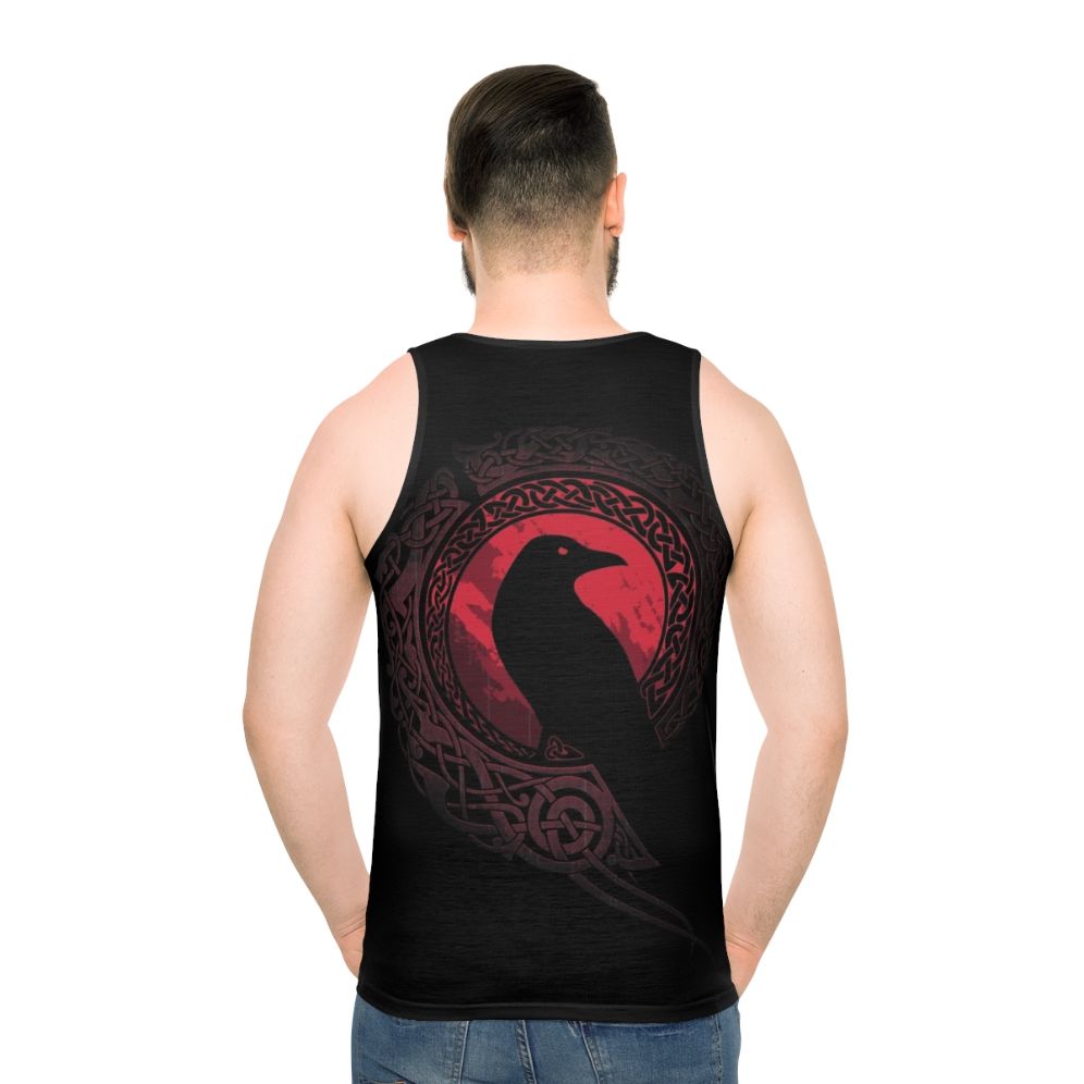 Edda Unisex Tank Top featuring a mystic silhouette and tribal design inspired by Nordic mythology