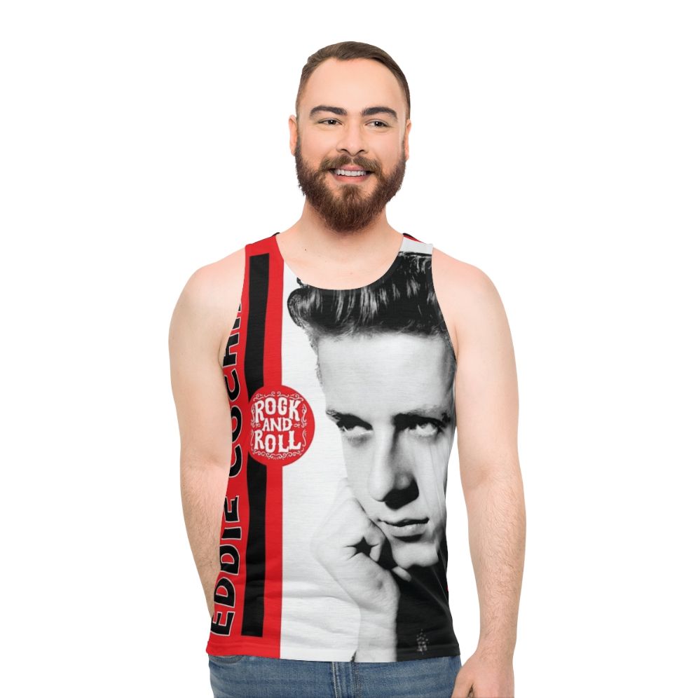 Vintage Eddie Cochran inspired rock n' roll unisex tank top