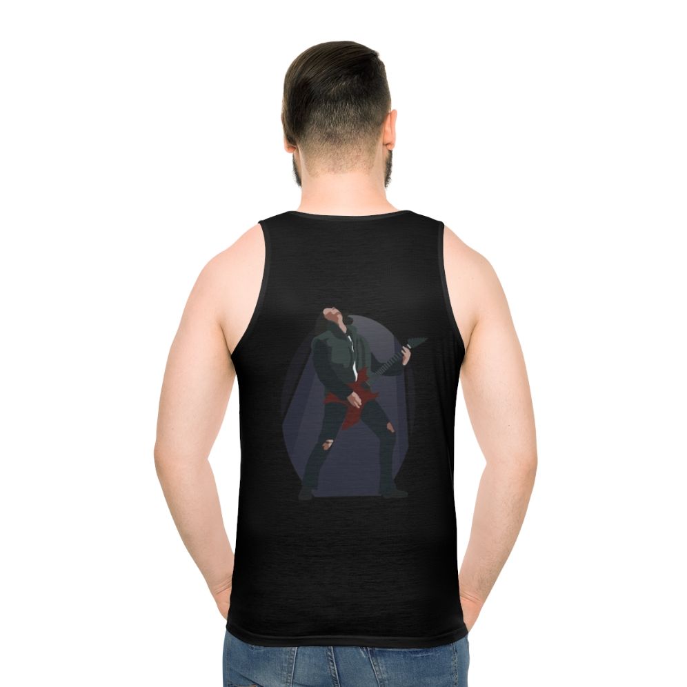 Eddie Munson playing guitar in Stranger Things 4 unisex tank top