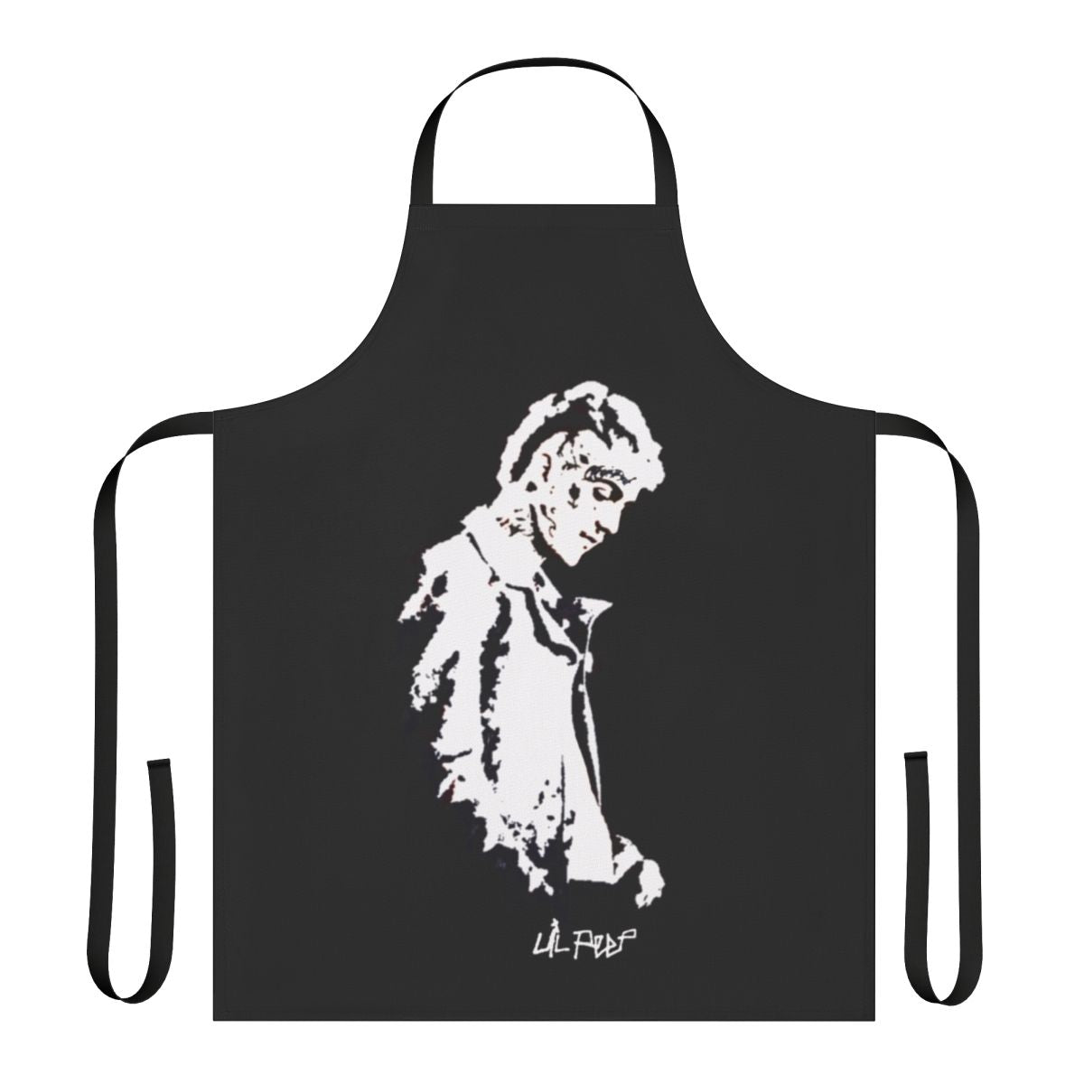 Crybaby-themed apron for emo, punk, and gothic style cooking