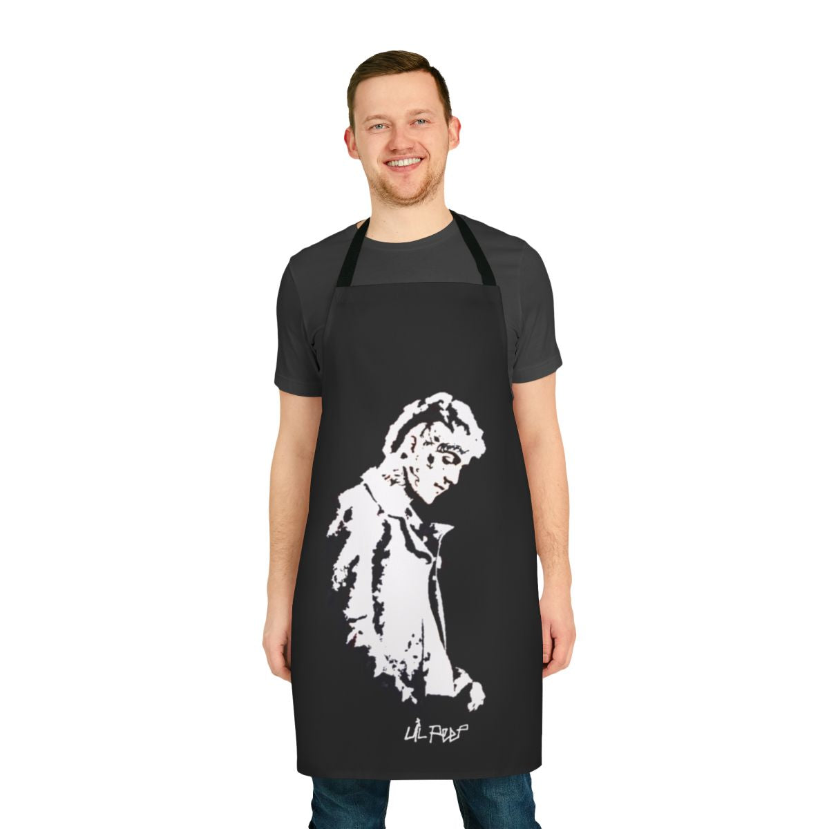 Crybaby-themed apron for emo, punk, and gothic style cooking