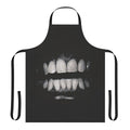 Dirty, filthy apron with swan, teeth, and vaporwave-inspired design
