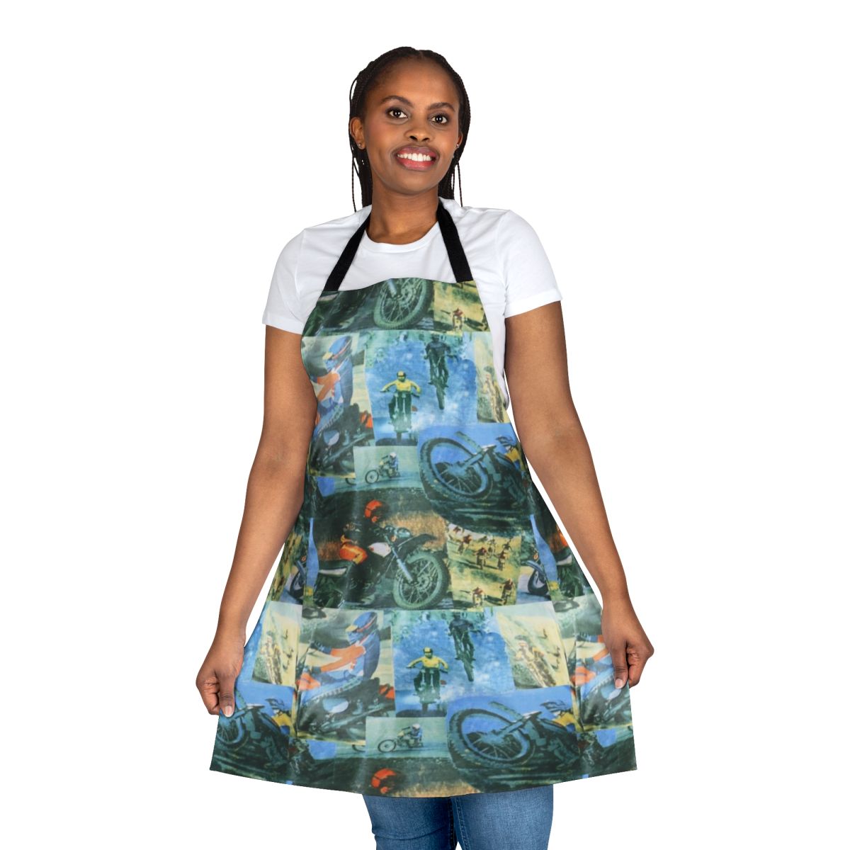Man wearing a tyler durden motocross-inspired apron