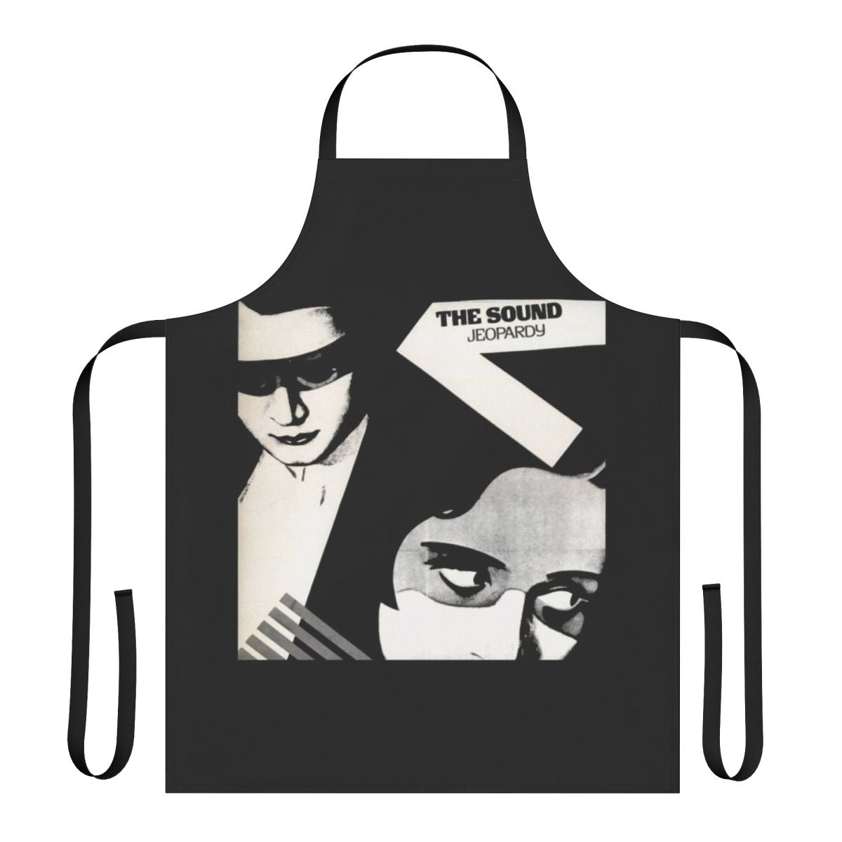 Stylish apron featuring a bold post punk graphic design