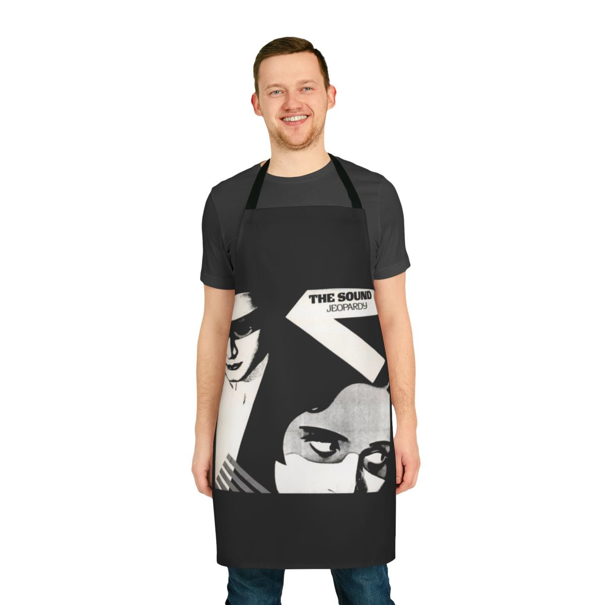 Stylish apron featuring a bold post punk graphic design