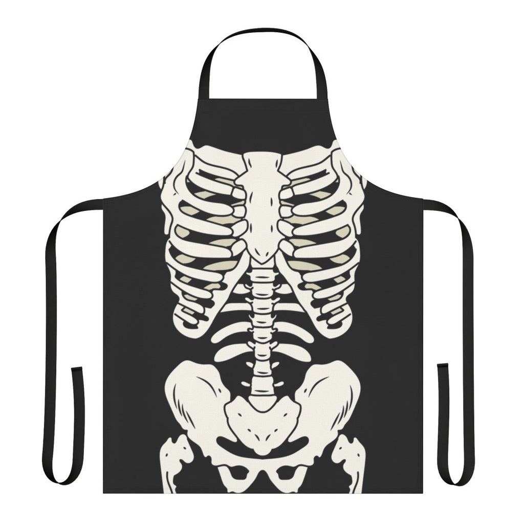 Punk-inspired apron featuring a skeleton design
