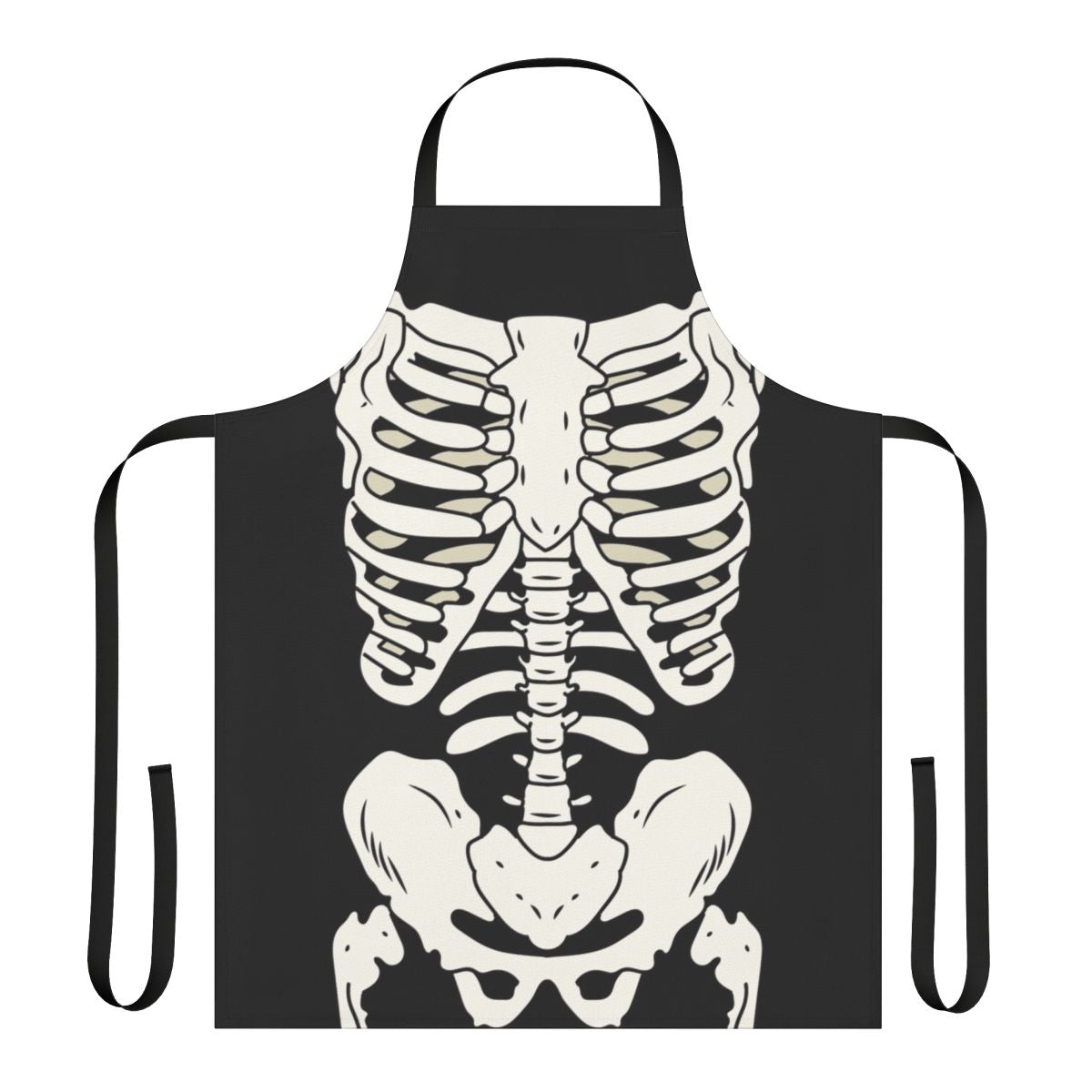 Punk-inspired apron featuring a skeleton design