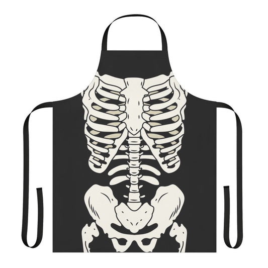 Punk-inspired apron featuring a skeleton design