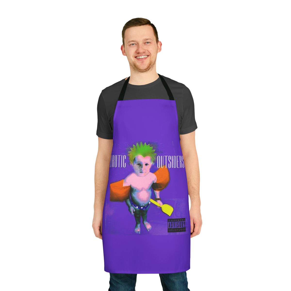 Neurotic Outsiders-inspired apron featuring a bold, punk rock design