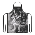 Stylish black skeleton apron with bold, subversive design