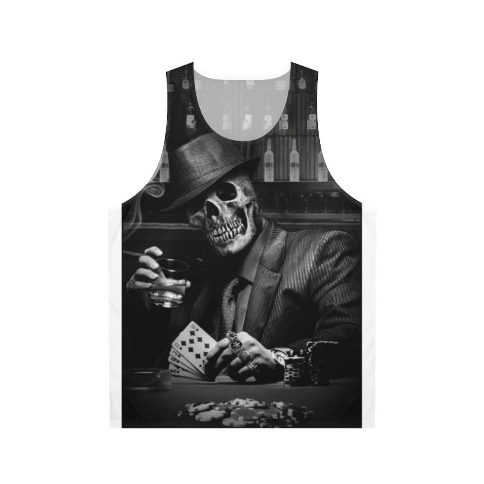 Edgy skull and gangster unisex tank top