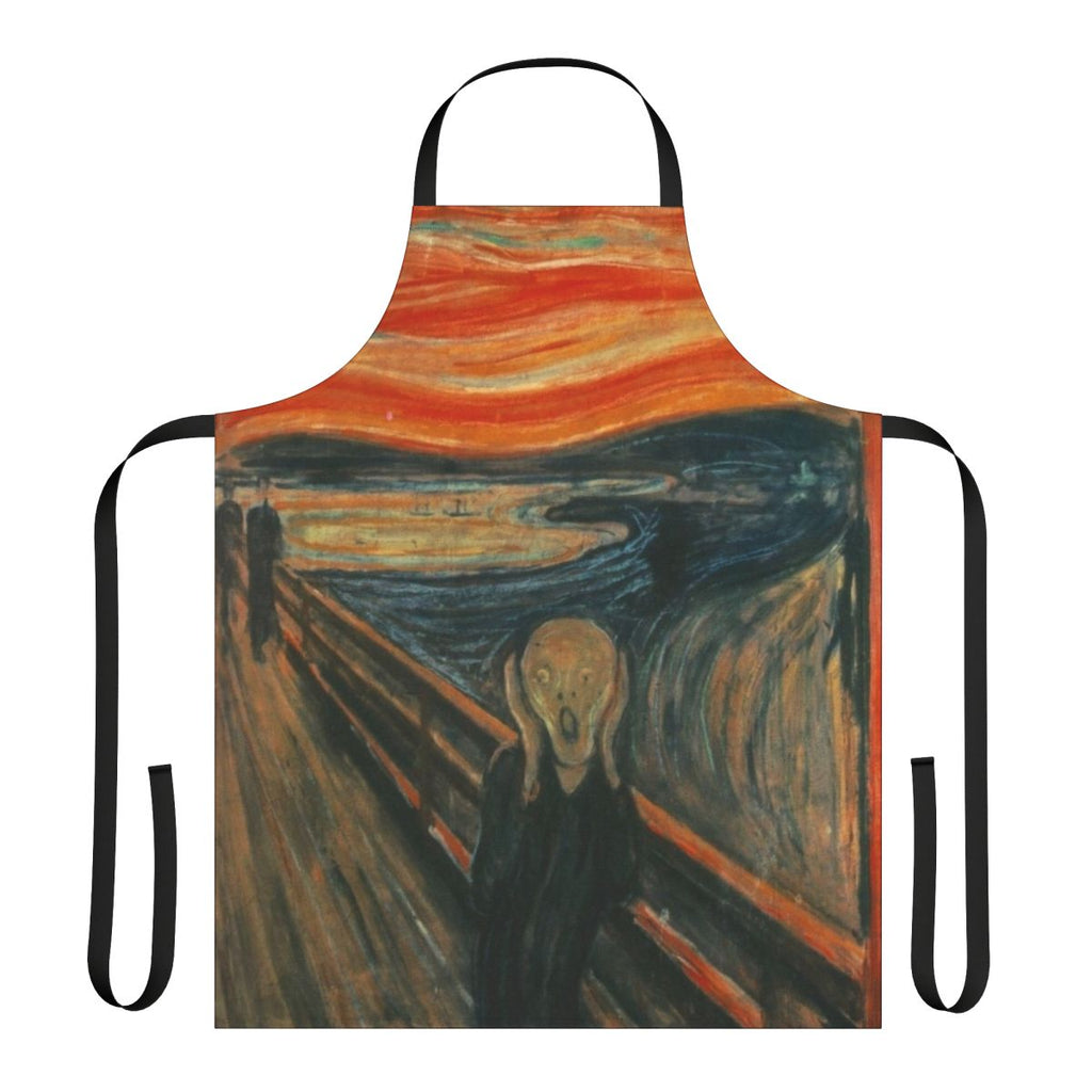 Edvard Munch's iconic "The Scream" painting printed on a high-quality, durable apron.