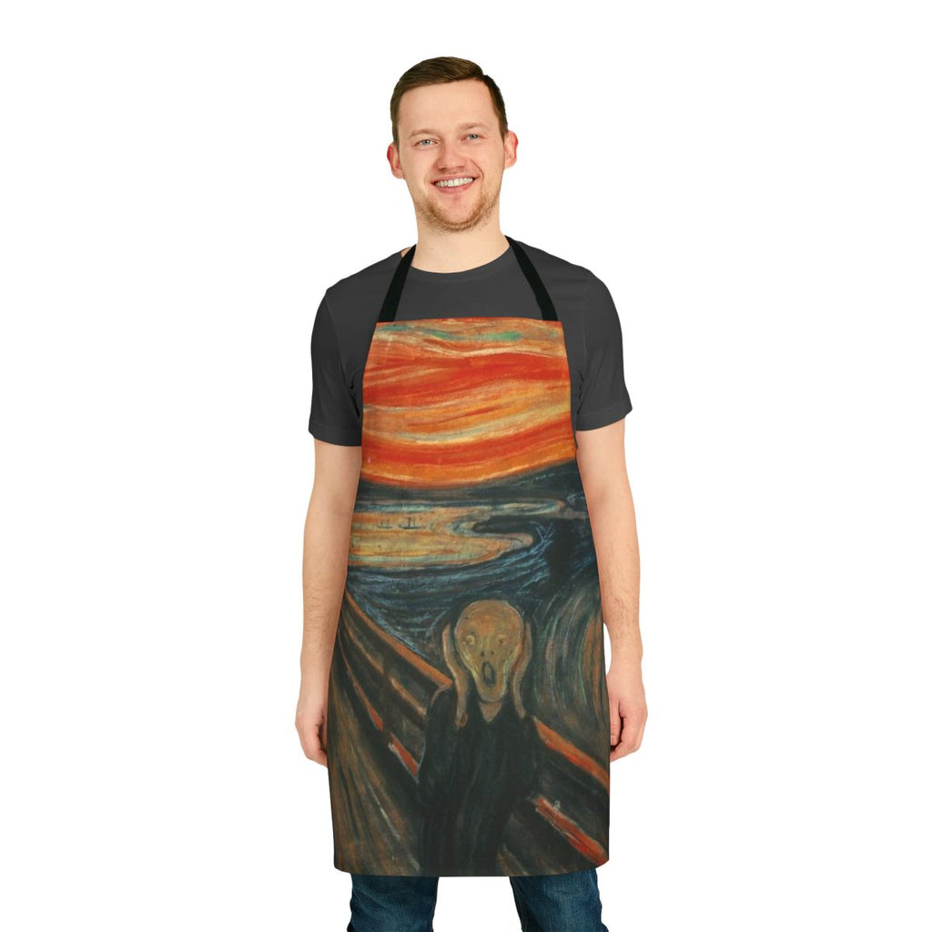 Artistic apron featuring Edvard Munch's iconic painting "The Scream"
