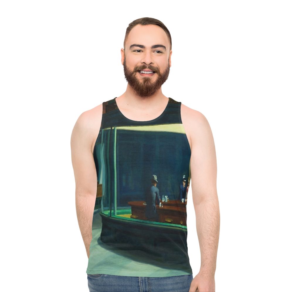 Edward Hopper Nighthawks art reproduction unisex tank top