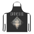 Dark fantasy-inspired apron with biomechanical and horror-themed graphic design