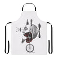 Eerie gothic occult apron with skull, skeleton, and supernatural motifs