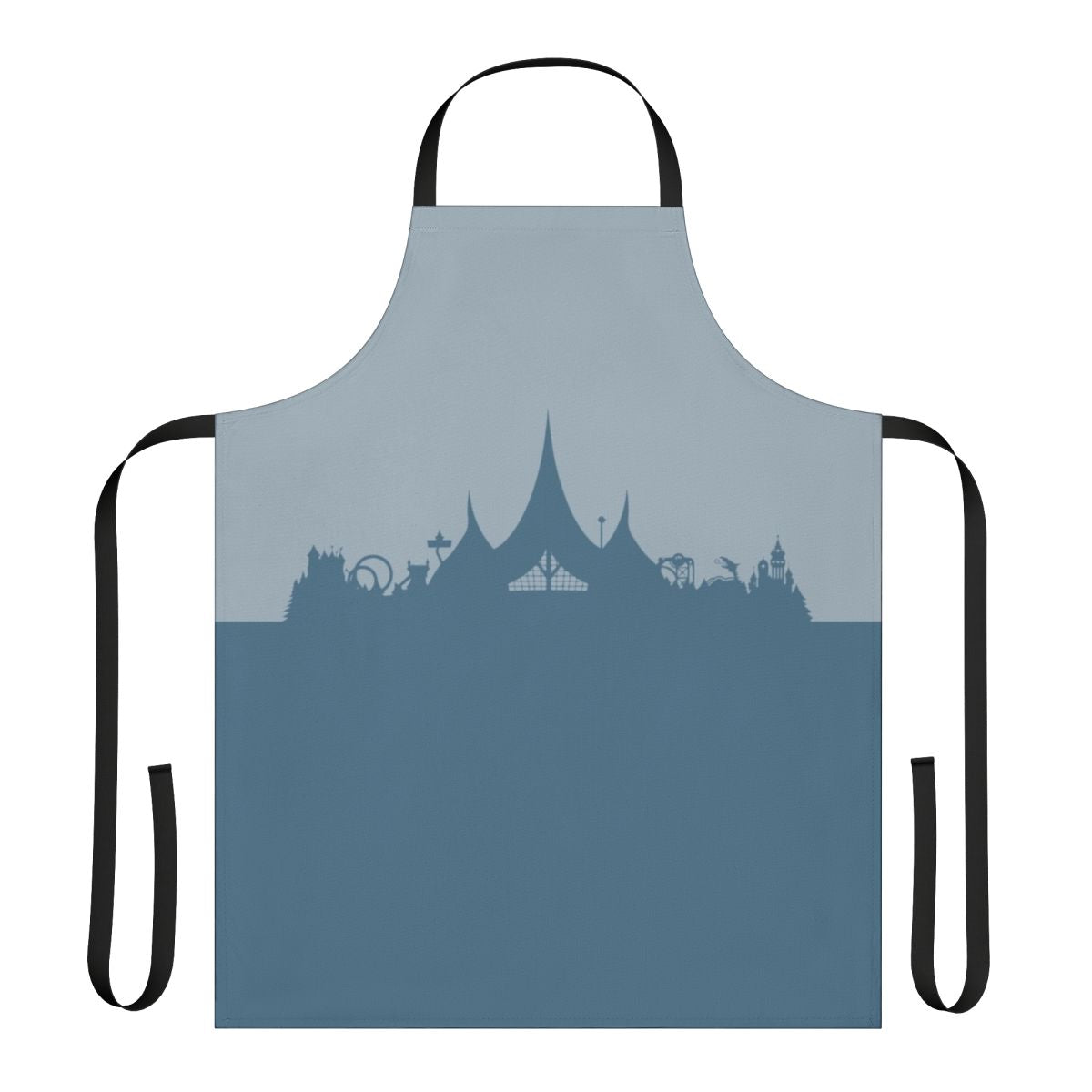 Blue apron with Efteling theme park silhouette design