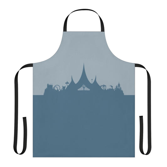 Blue apron with Efteling theme park silhouette design