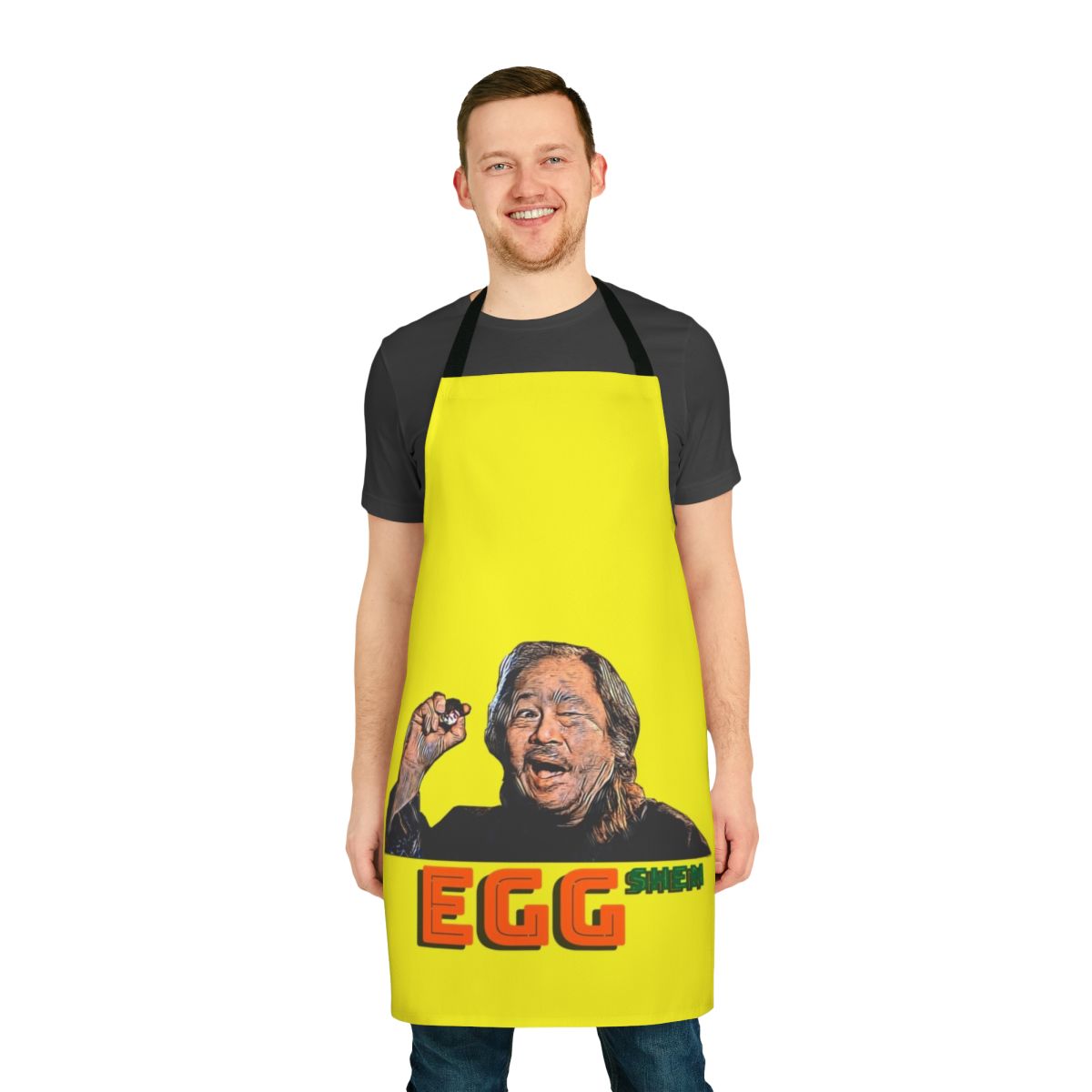 Egg Shen-inspired apron featuring the iconic character from the 1986 film Big Trouble in Little China