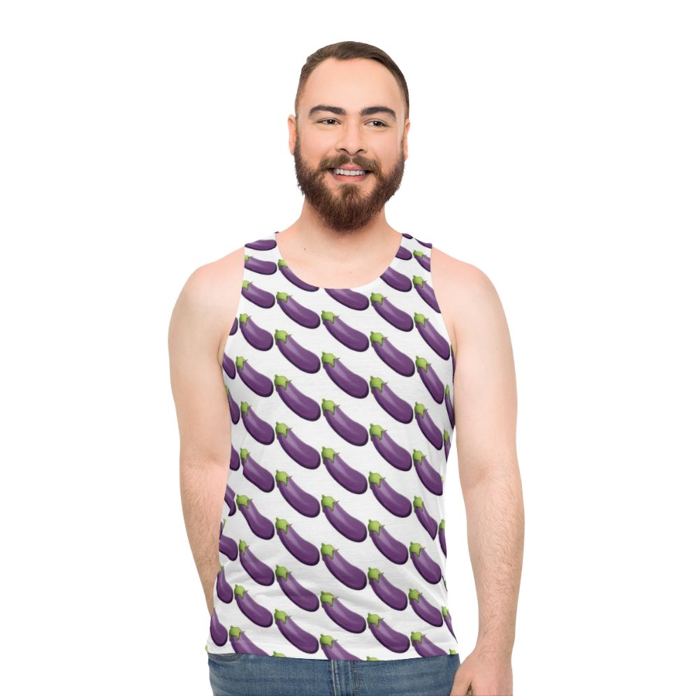Eggplant aubergine emoji unisex tank top
