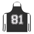 Eighty One Jersey Sports Apron featuring the number 81 design