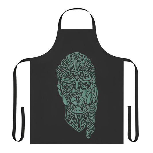 Eivor Celtic Portrait Gaming Apron featuring runic and Nordic design elements
