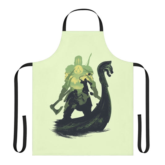Eivor inspired apron featuring a river raid design, perfect for Assassin's Creed fans