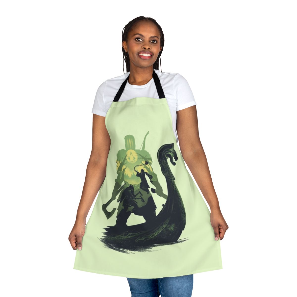 Eivor inspired apron featuring a river raid design, perfect for Assassin's Creed fans