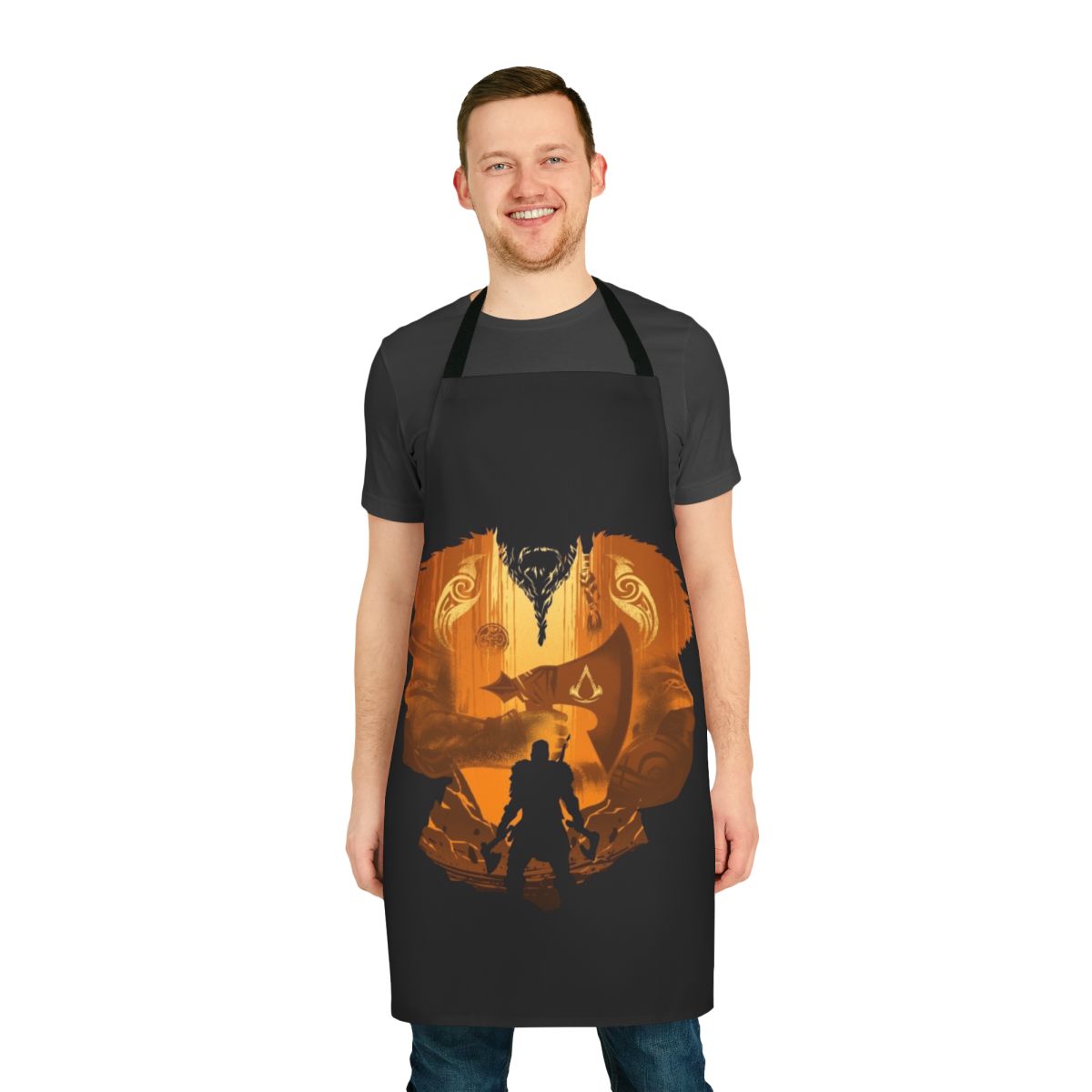 Eivor Silhouette Apron with Viking and Norse Mythology Inspired Design