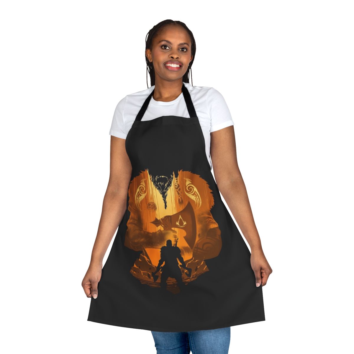 Eivor Silhouette Apron with Viking and Norse Mythology Inspired Design