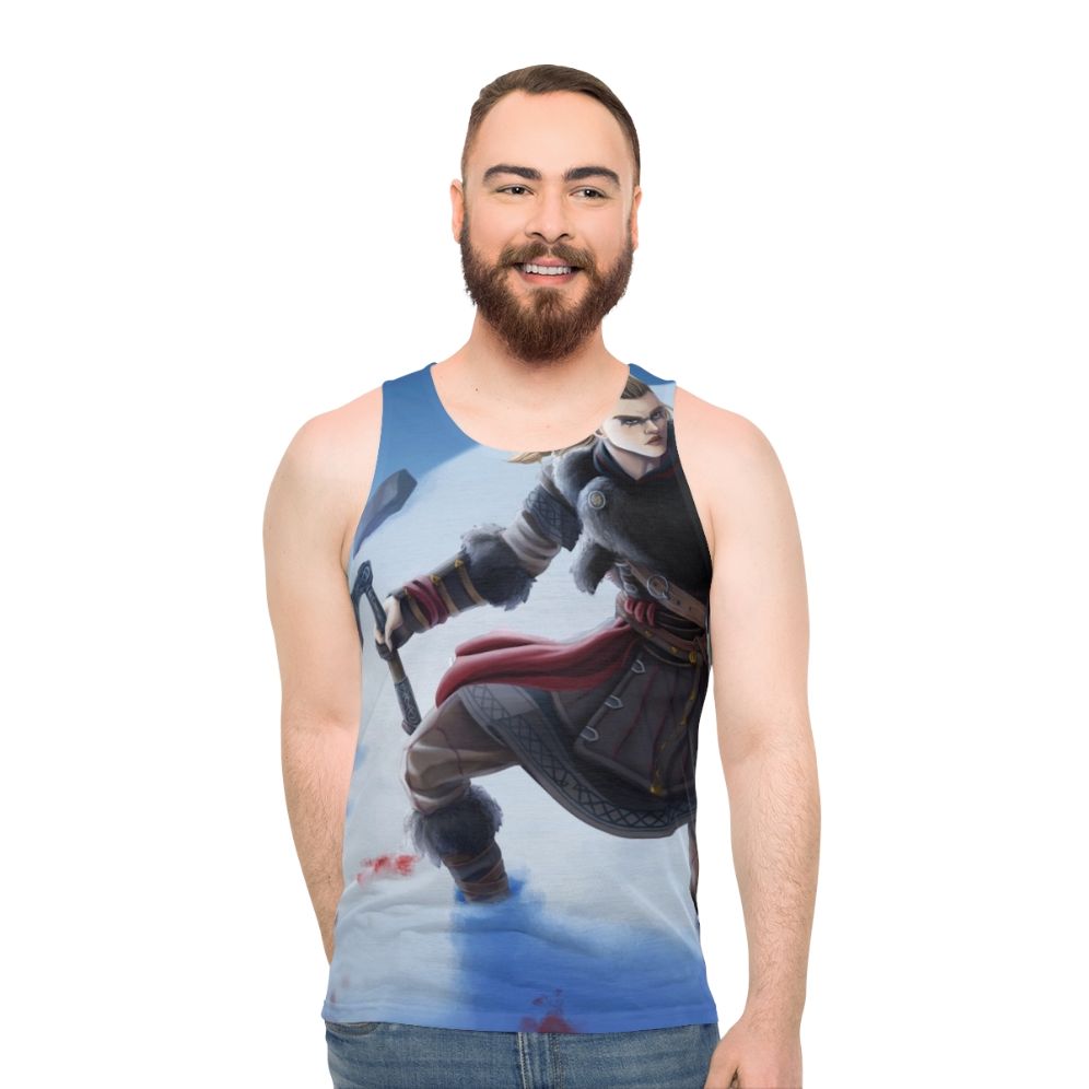 Eivor Varinsdottir Unisex Tank Top with Raven Design