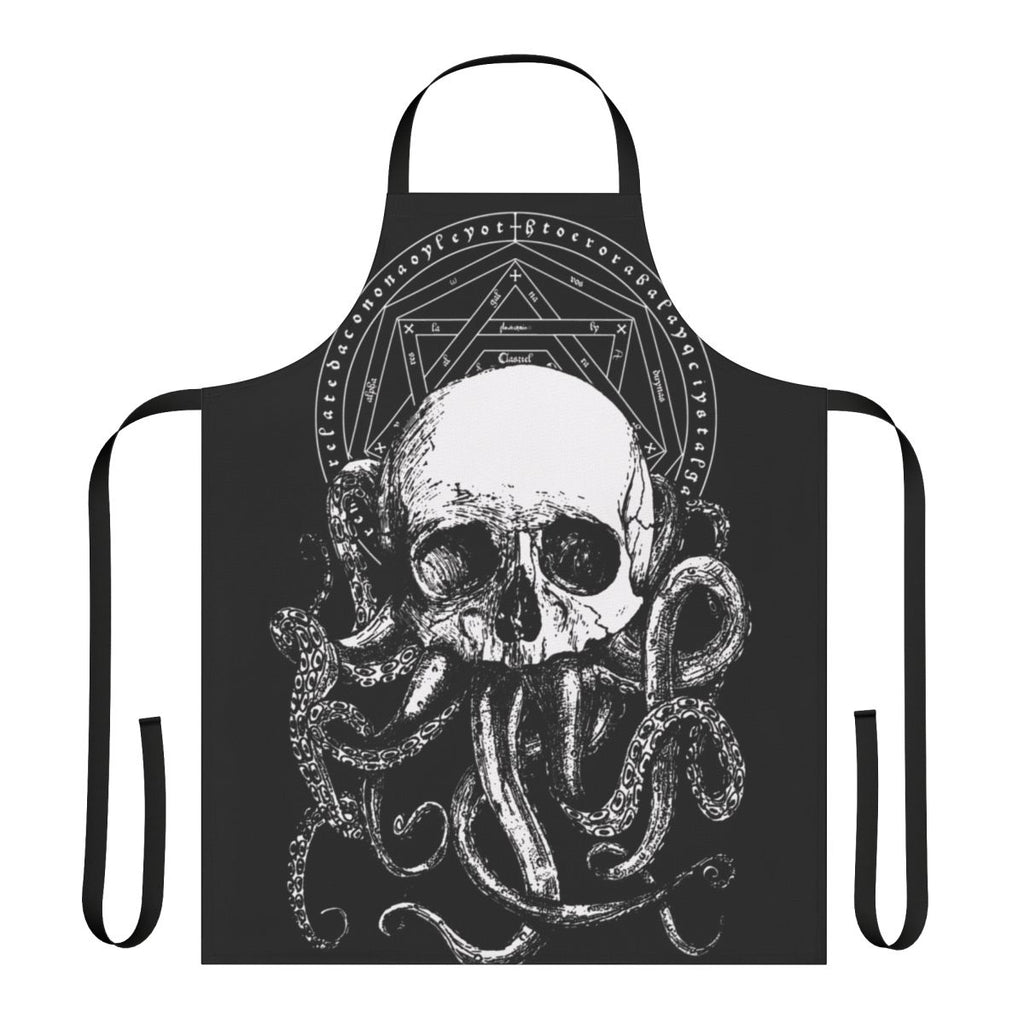 Cthulhu-inspired apron with gothic, occult, and lovecraft-themed design