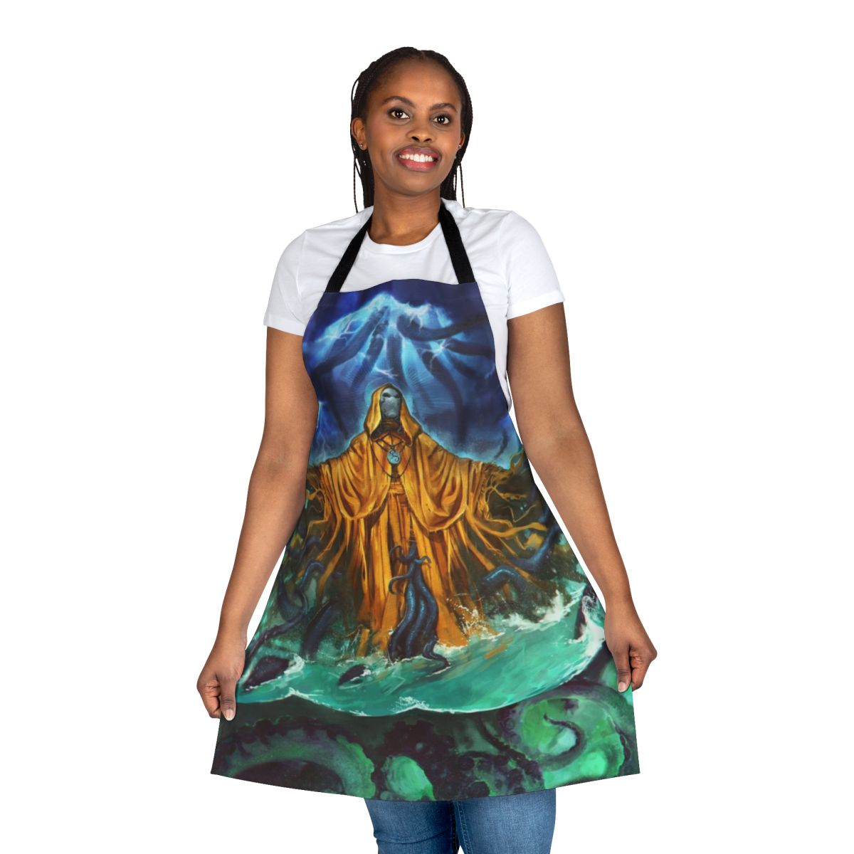 "Apron featuring Hastur, an eldritch horror from the Cthulhu Mythos"