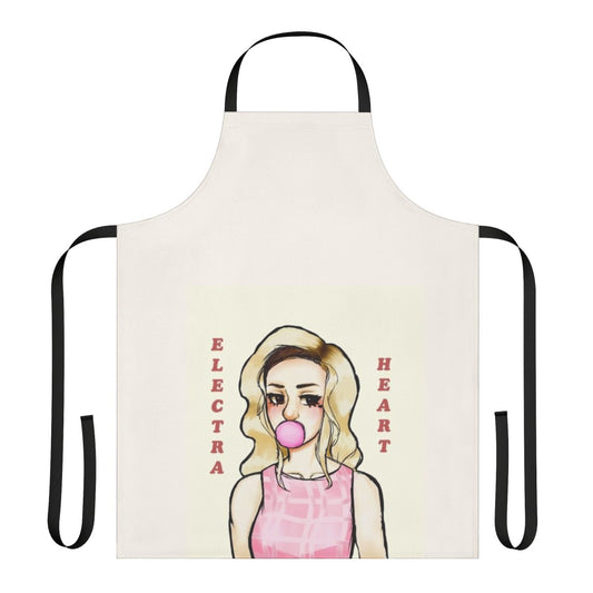 Electra Heart-themed apron in a bubblegum pink color