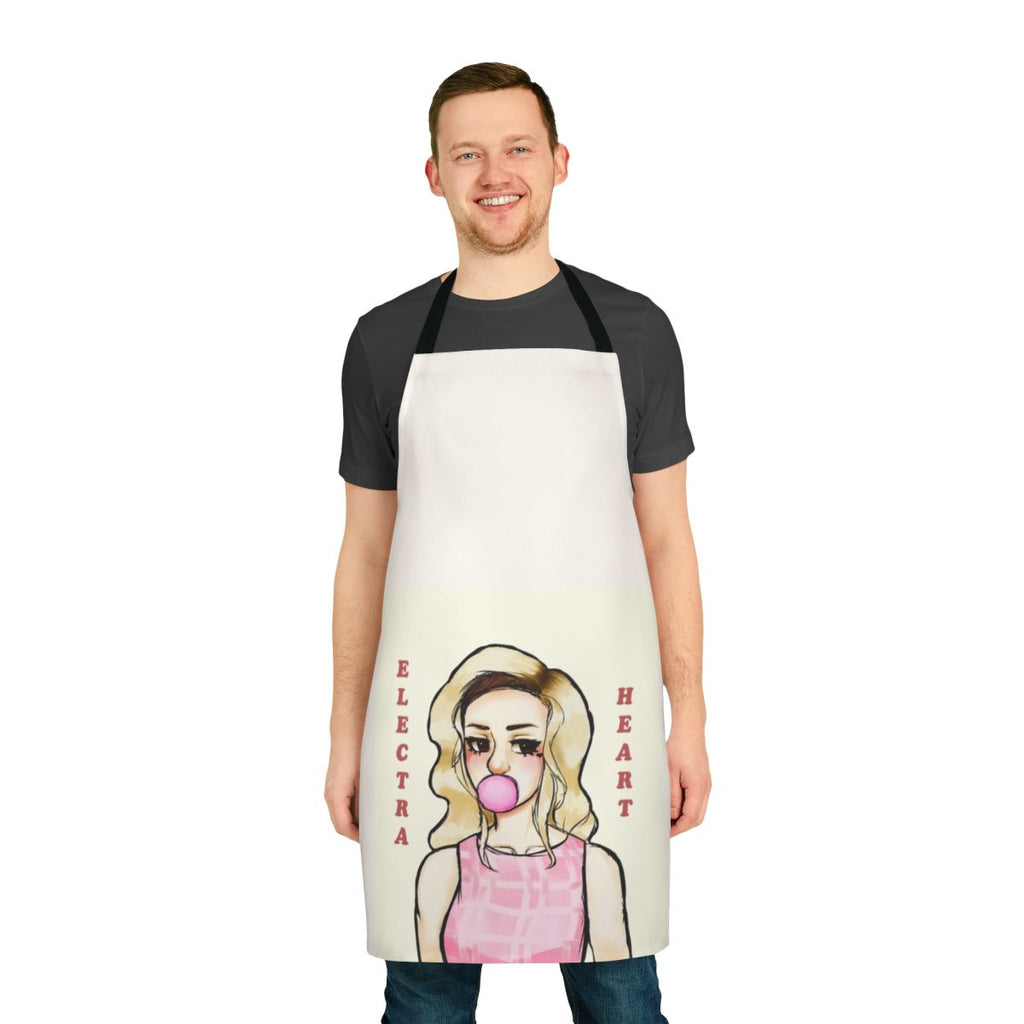 Electra Heart-themed apron in a bubblegum pink color