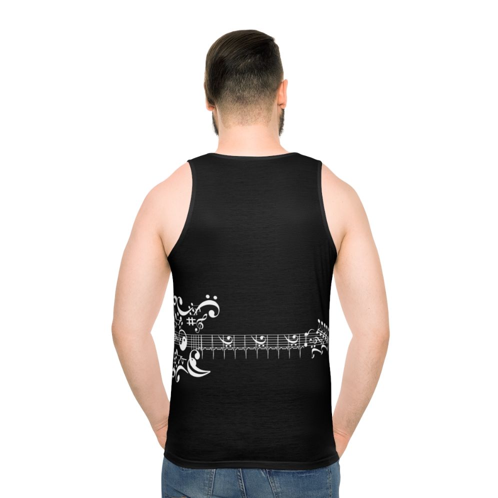 Unisex tank top with electric guitar design for music enthusiasts