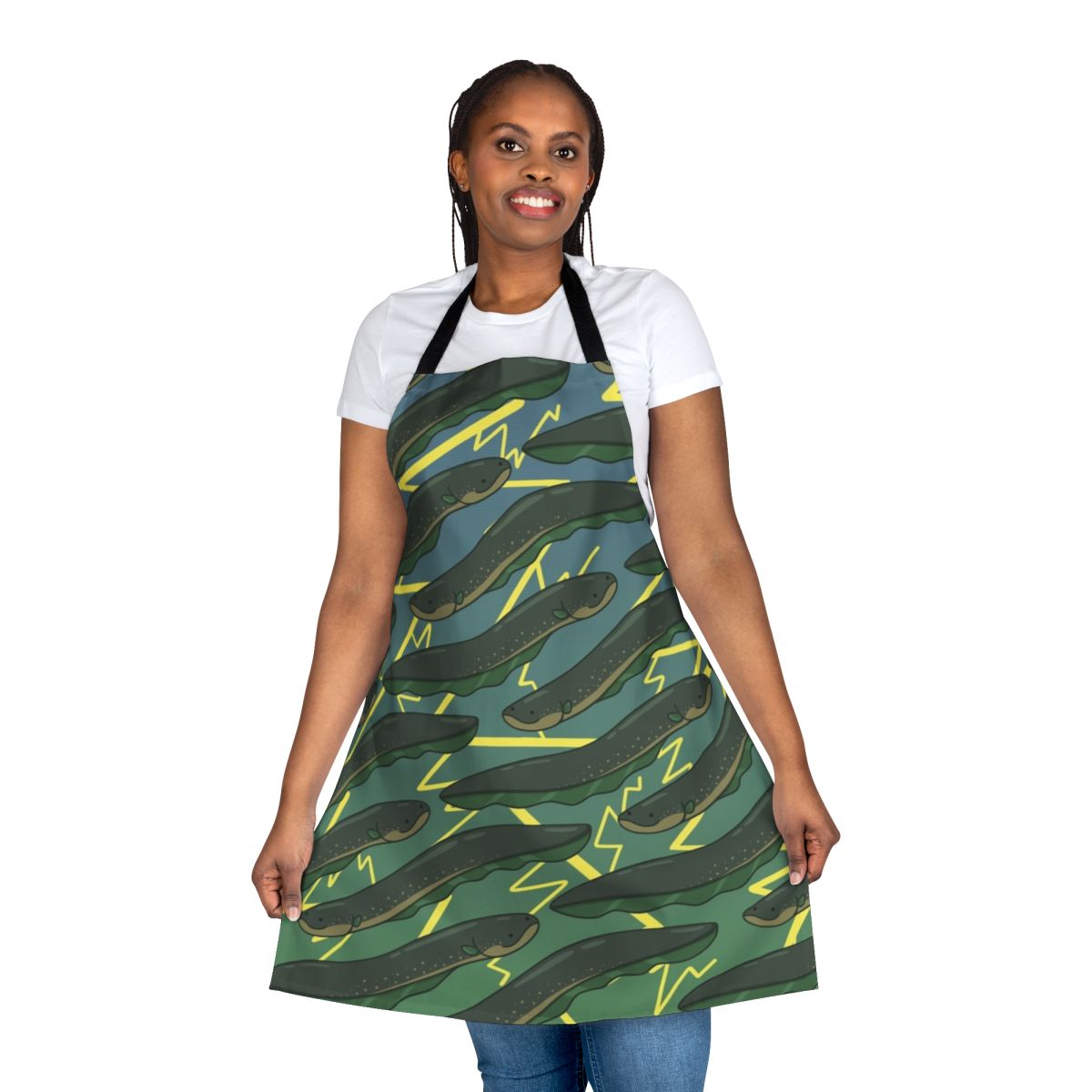 Electric eel pattern design on a high-quality apron