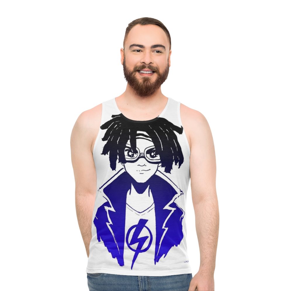 Electrifying Gradient Superhero Unisex Tank Top