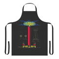 Apron featuring a Tesla coil design, representing electrical engineering and the legacy of Nikola Tesla.