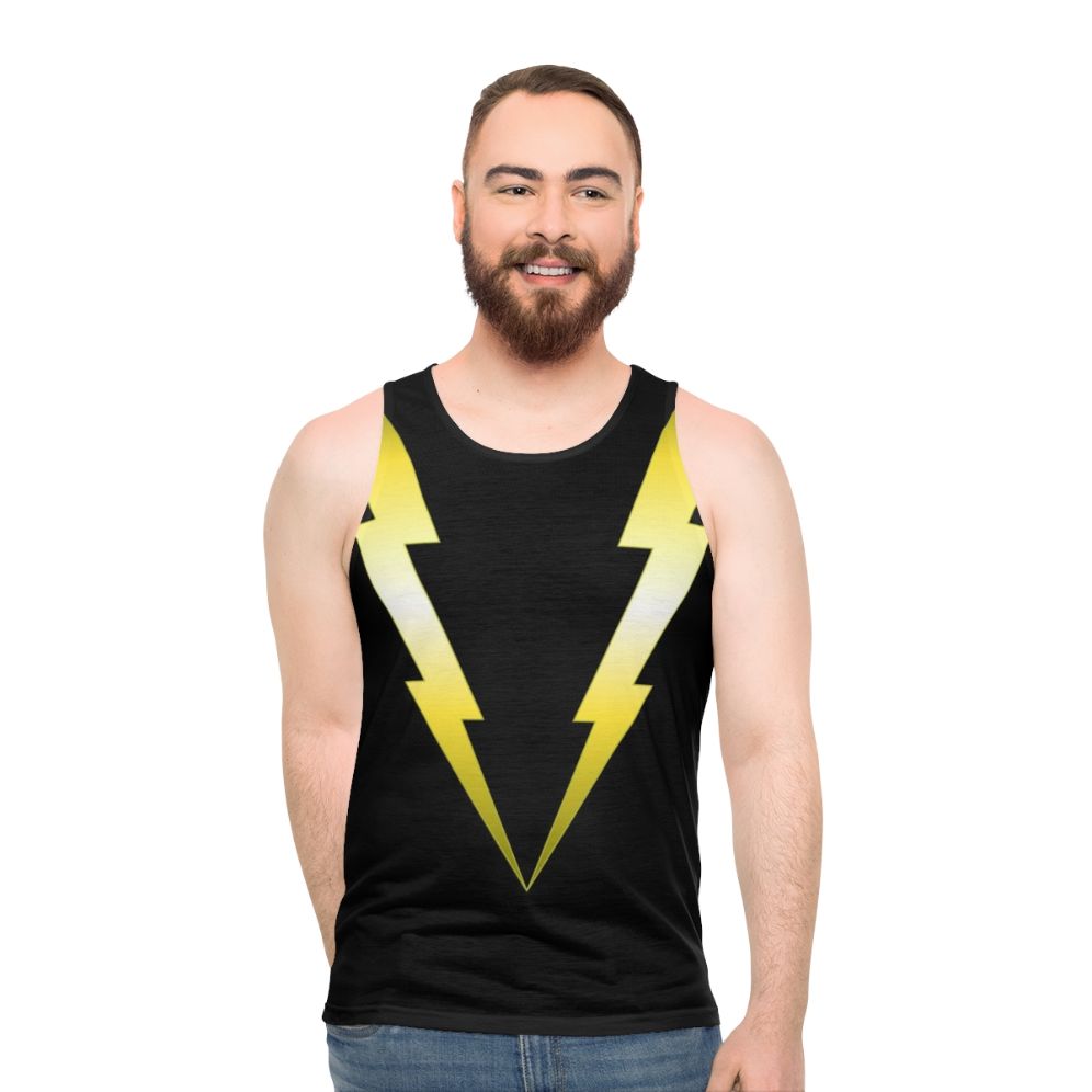 Unisex tank top with lightning bolt design