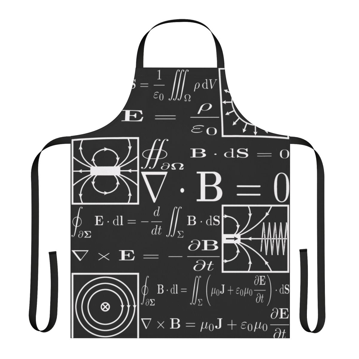 Apron featuring the fundamental equations of classical electromagnetism, the Maxwell's Equations
