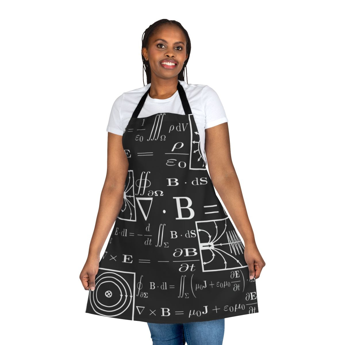 Apron featuring the fundamental equations of classical electromagnetism, the Maxwell's Equations